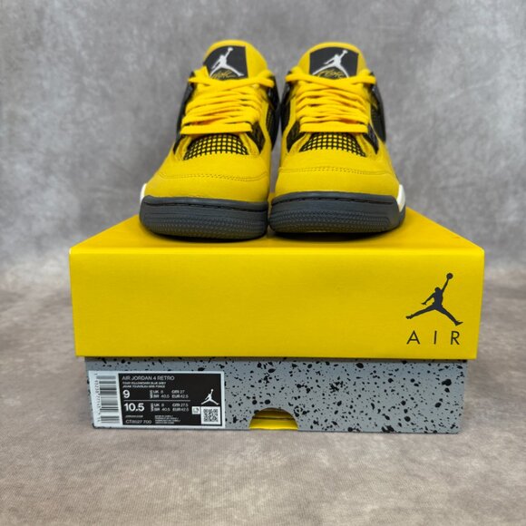 Air Jordan 4 Retro – Tour Yellow / Dark Blue Grey (Men’s Size 9) main image 4